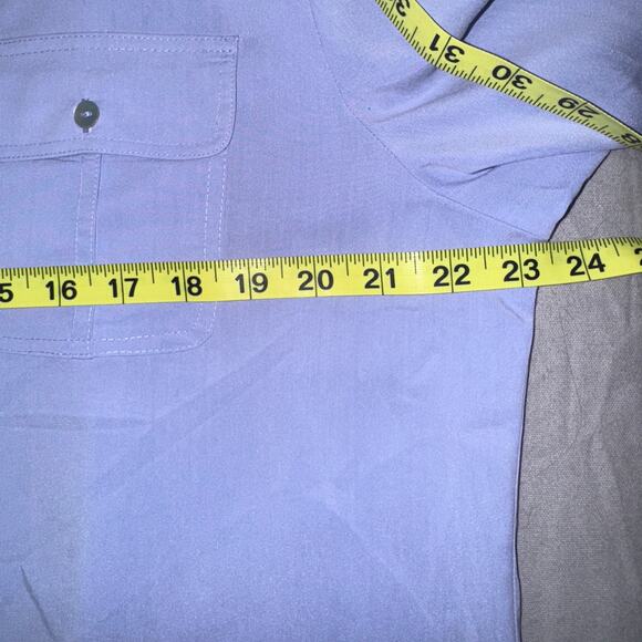 Chico’s  Button Up Tunic w/Roll tab sleeves Sz L (Chico’s Sz 2) in Lilac - Picture 8 of 10
